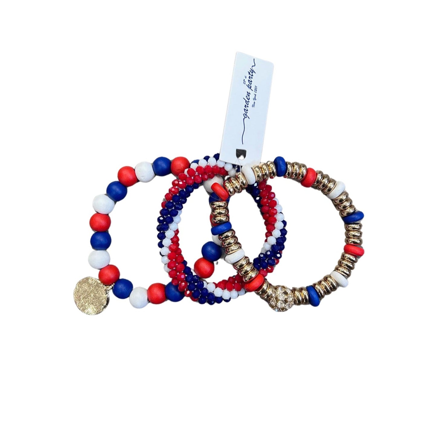 Chunky Red, White, & Blue Patriotic Bracelet 3 Pack