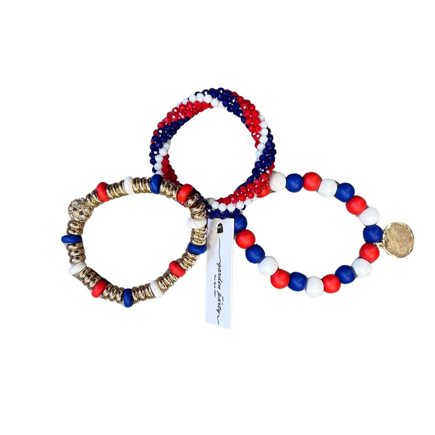 Chunky Red, White, & Blue Patriotic Bracelet 3 Pack