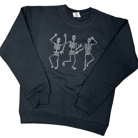 Dancing Skeletons Crew Neck Sweatshirt - In Black