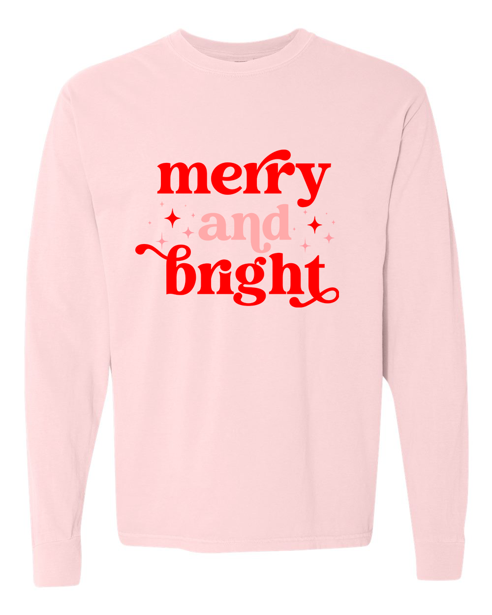 Merry & Bright Long Sleeve Tee - Blossom Pink