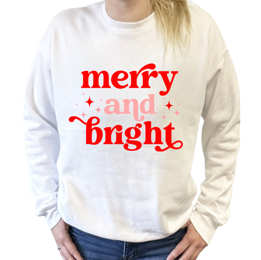 Merry & Bright Crewneck Sweatshirt - White