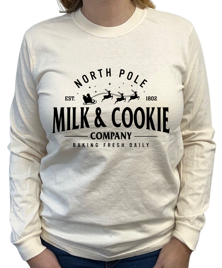 North Pole Milk & Cookie Company Long Sleeve Tee - In 2 Colors