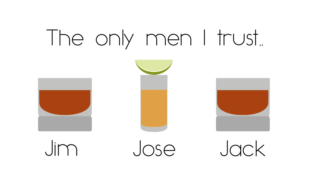 The Only Men I Trust, Jim Jose Jack Ladies Tee Shirt - In Grey & White
