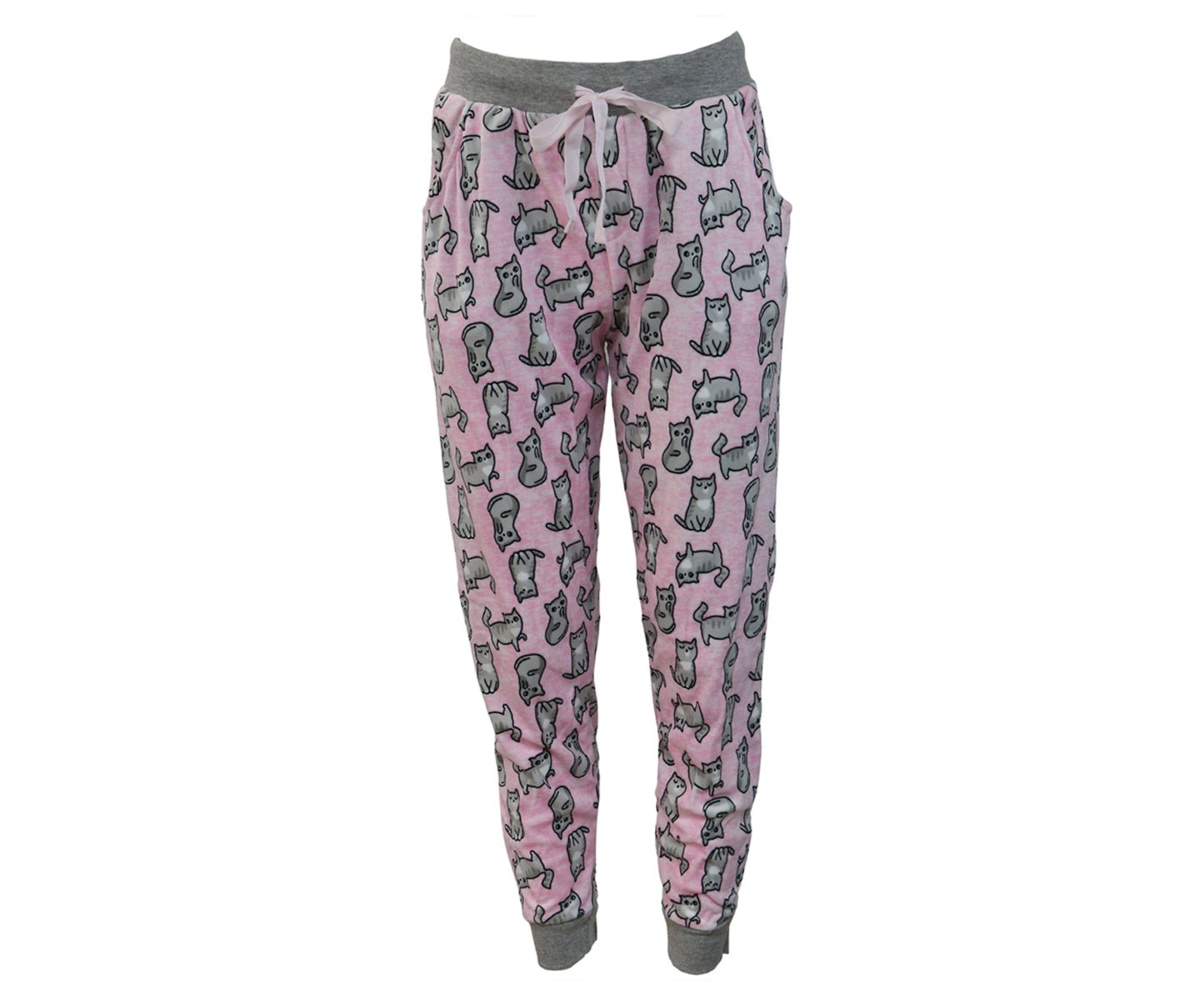 Check Meowt Cat Pink Pajama Jogger Set