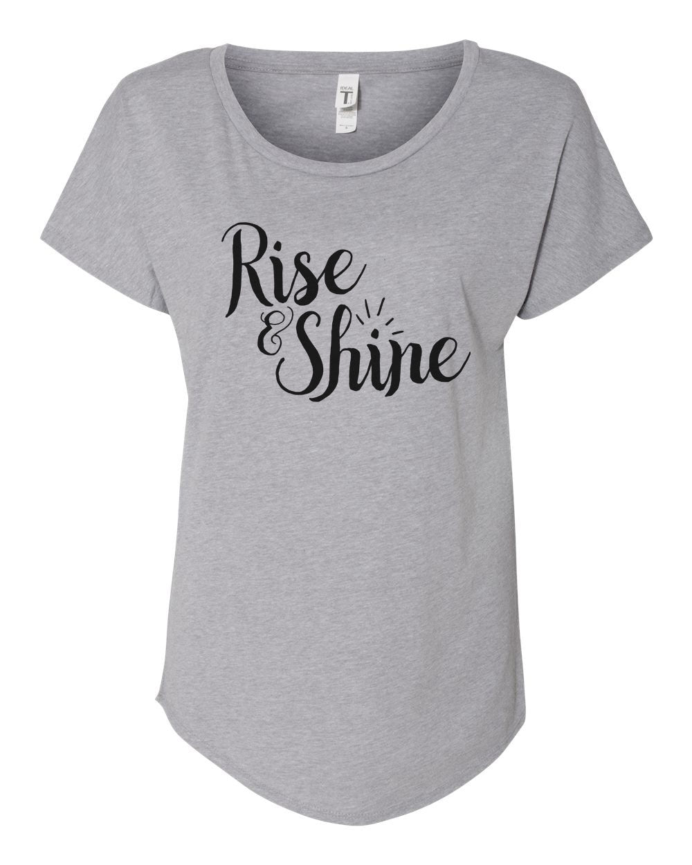 Rise & Shine Ladies Tee Shirt - In Grey & White