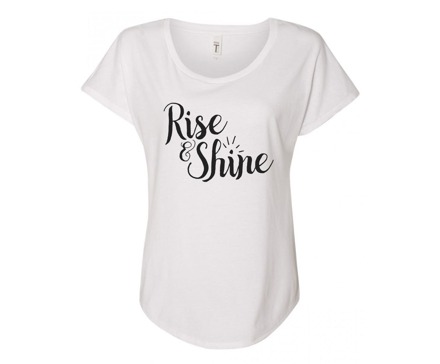 Rise & Shine Ladies Tee Shirt - In Grey & White
