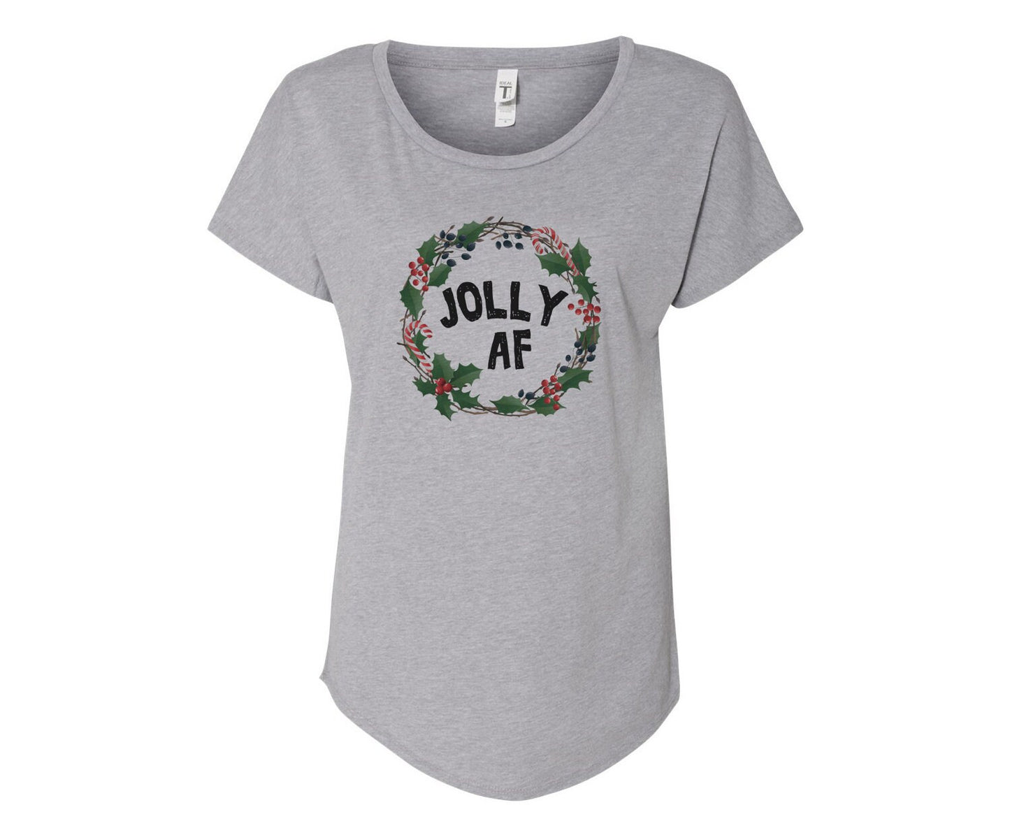 Jolly AF Ladies Tee Shirt - In Grey & White