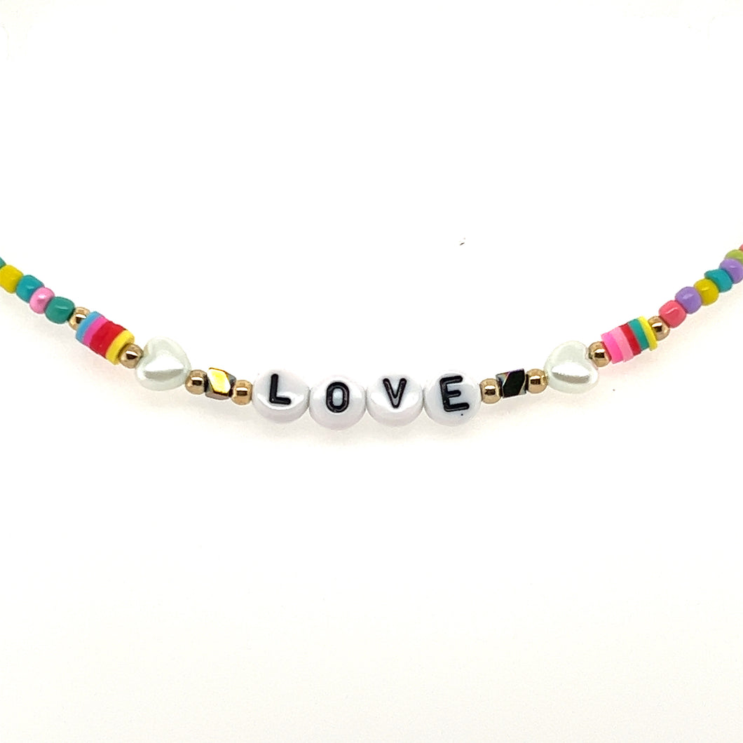 Love Multi-Color Beaded Anklet