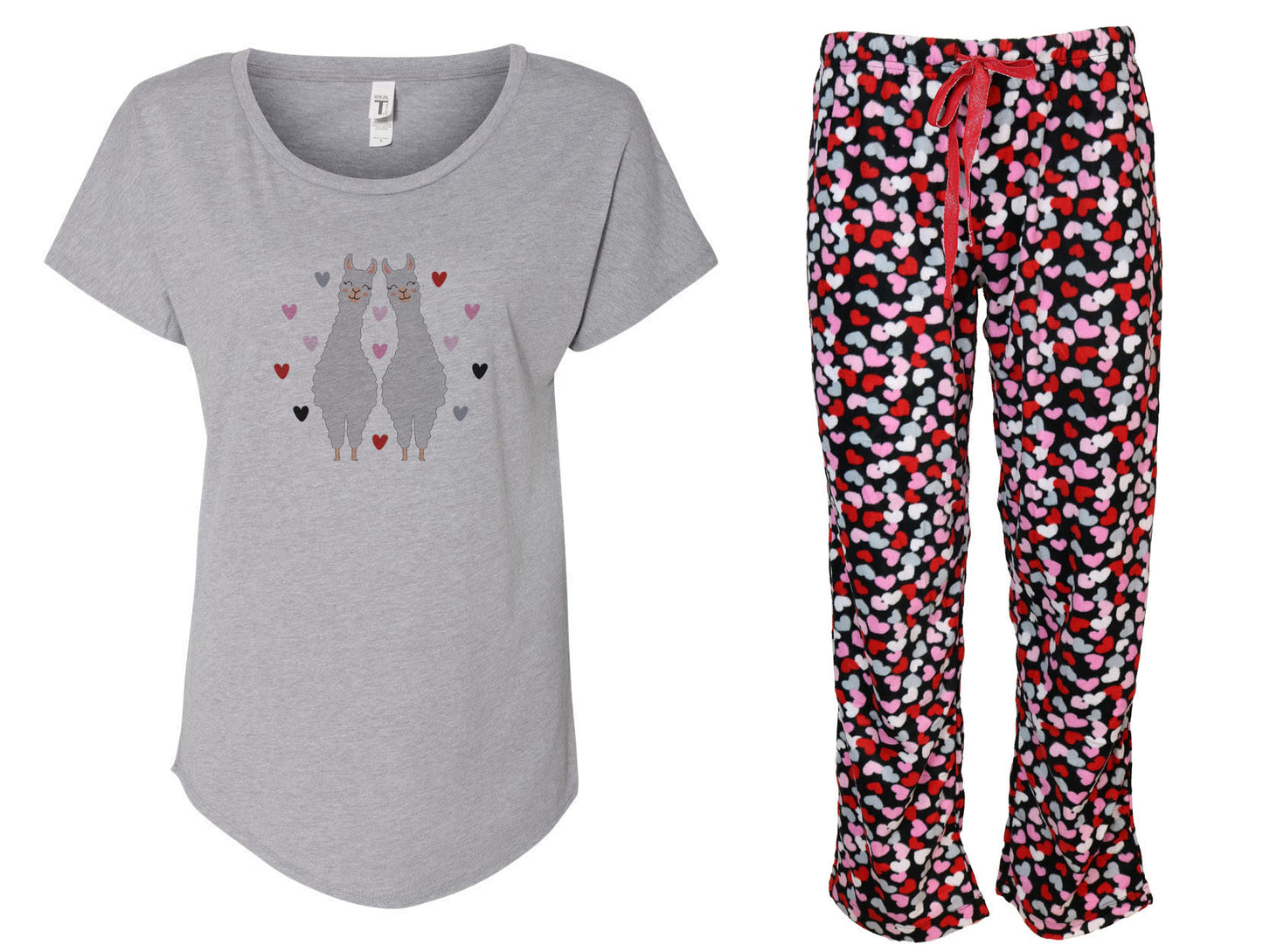Llama Love Ladies Shirt & Pant Pajama Set