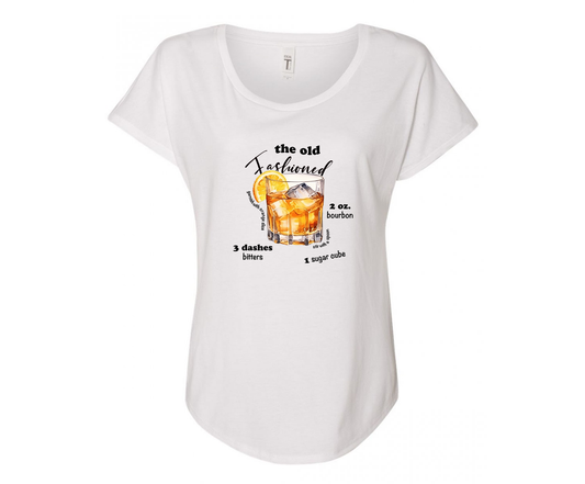 Old Fashioned Recipe Ladies Tee Shirt - White