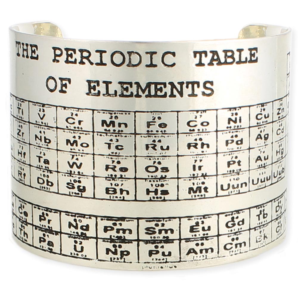 Silver Periodic Table Cuff Bracelet