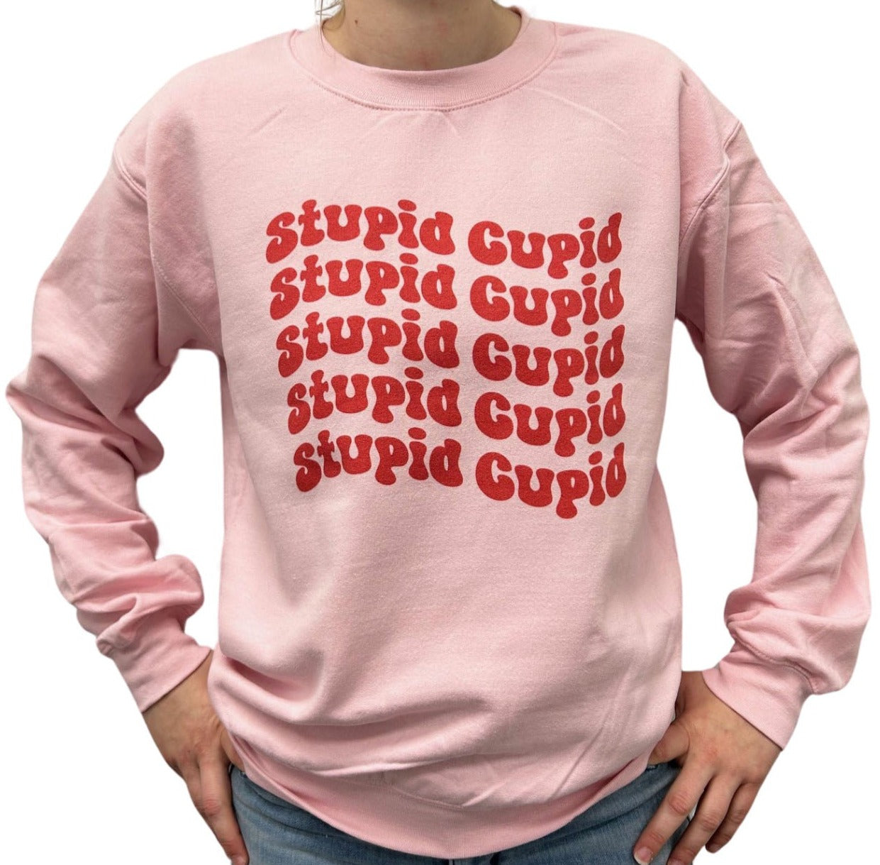 Stupid Cupid Gilden Crew Neck Sweatshirt - Pink