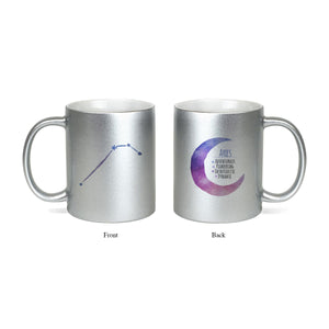 Moon Zodiac & Constellation Mug In White & Silver - All Signs Available