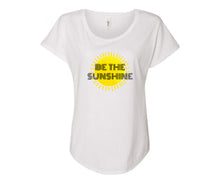 Load image into Gallery viewer, Be The Sunshine Ladies Fit Tee - In Grey &amp; White