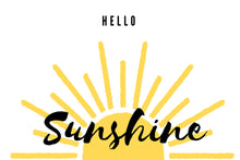 Load image into Gallery viewer, Hello Sunshine Bright Ladies Fit Tee - In Grey &amp; White