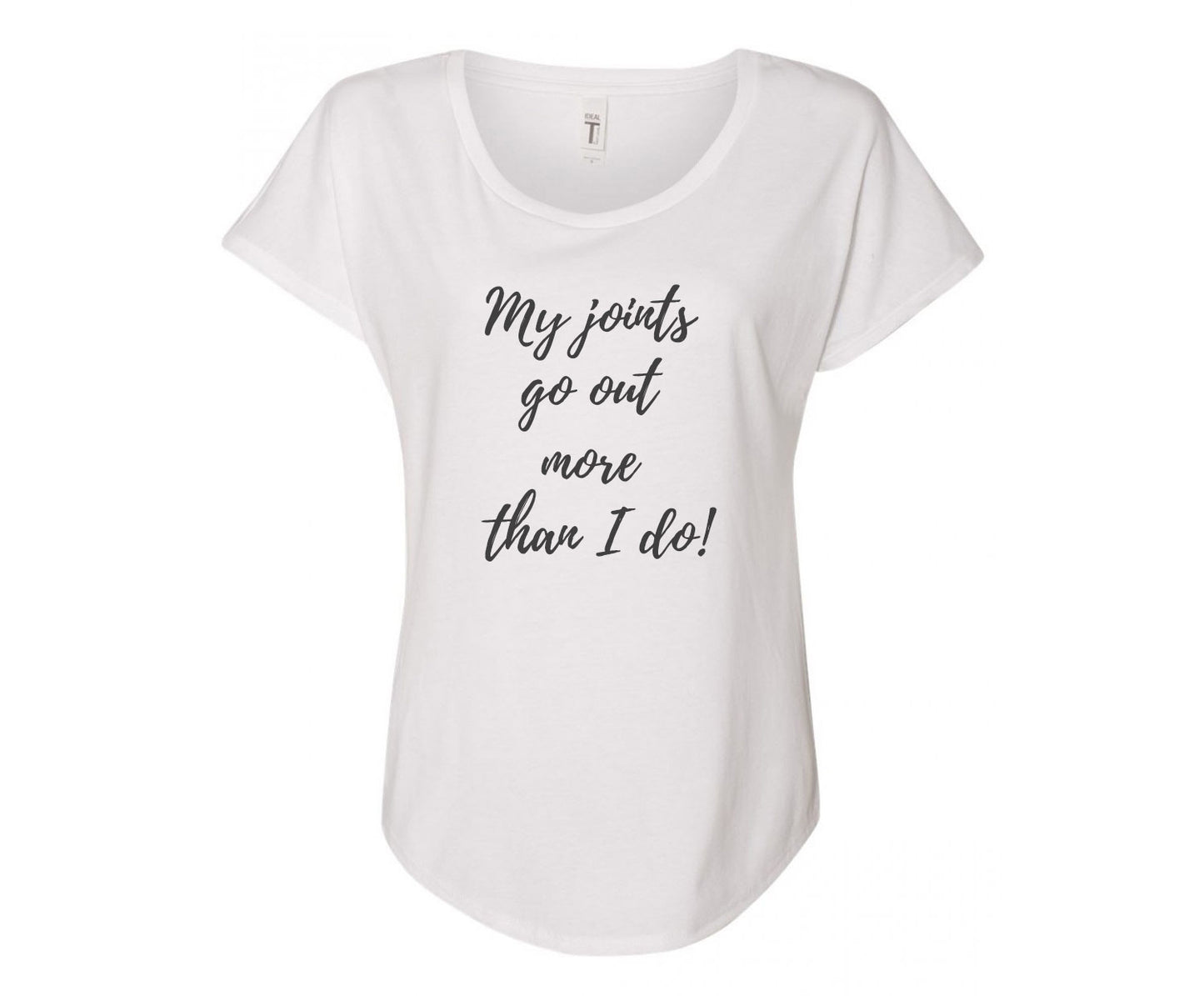 My Joints Go Out Ladies Tee - In Grey & White
