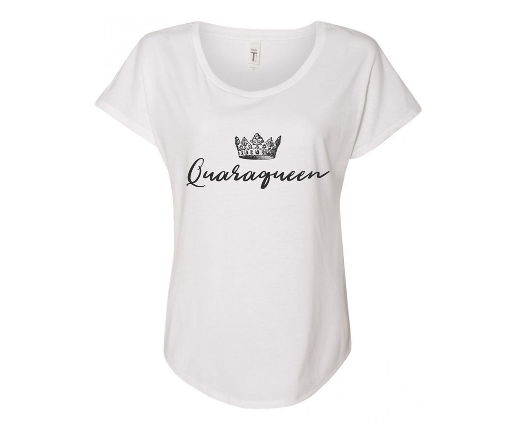 QuaraQueen Ladies Tee Shirt - In Grey & White