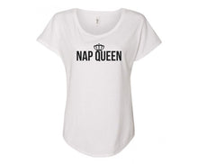 Load image into Gallery viewer, Nap Queen Ladies Tee Shirt - In Grey &amp; White