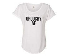 Load image into Gallery viewer, Grouchy AF Ladies Tee Shirt - In Grey &amp; White