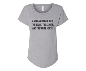 A Woman's Place Ladies Tee Shirt - In Grey & White
