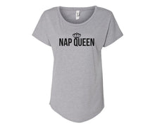 Load image into Gallery viewer, Nap Queen Ladies Tee Shirt - In Grey &amp; White