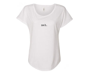 Meh Ladies Tee Shirt - In Grey & White