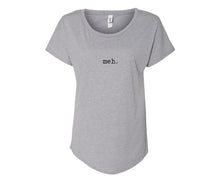 Load image into Gallery viewer, Meh Ladies Tee Shirt - In Grey &amp; White
