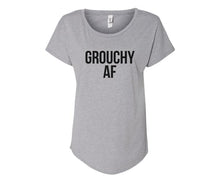 Load image into Gallery viewer, Grouchy AF Ladies Tee Shirt - In Grey &amp; White