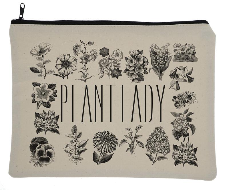 Plant Lady Zippered Make Up Travel Bag