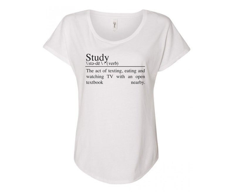 Study Definition Ladies Tee - In Grey & White