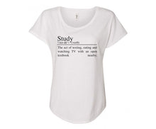 Load image into Gallery viewer, Study Definition Ladies Tee - In Grey &amp; White