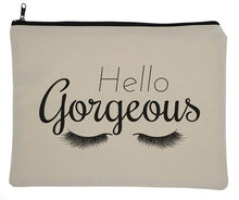 Load image into Gallery viewer, Hello Gorgeous Canvas Zipper Bag