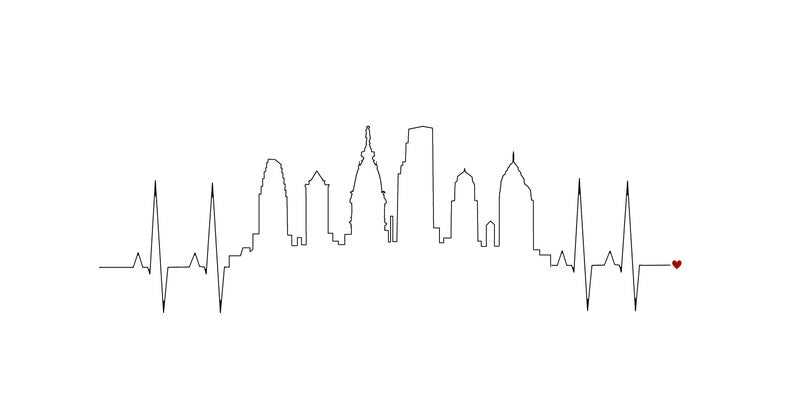 Philadelphia Pride Heartbeat Skyline Mug