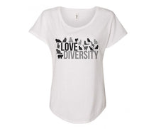 Load image into Gallery viewer, Love Diversity Cat Lovers Tee Shirt - In Grey &amp; White