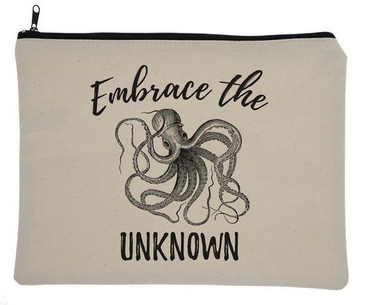 Embrace The Unknown Octopus Canvas Zipper Bag