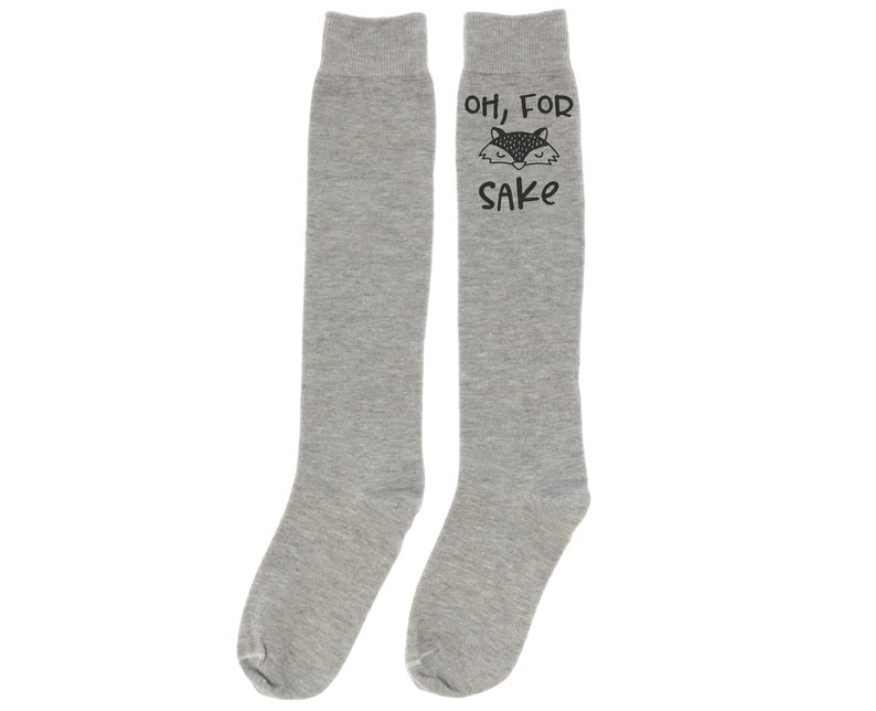 Oh for Fox Sake - Grey Knee High Socks