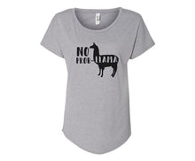 Load image into Gallery viewer, No Prob-Llama Ladies Tee Shirt - In Grey &amp; White
